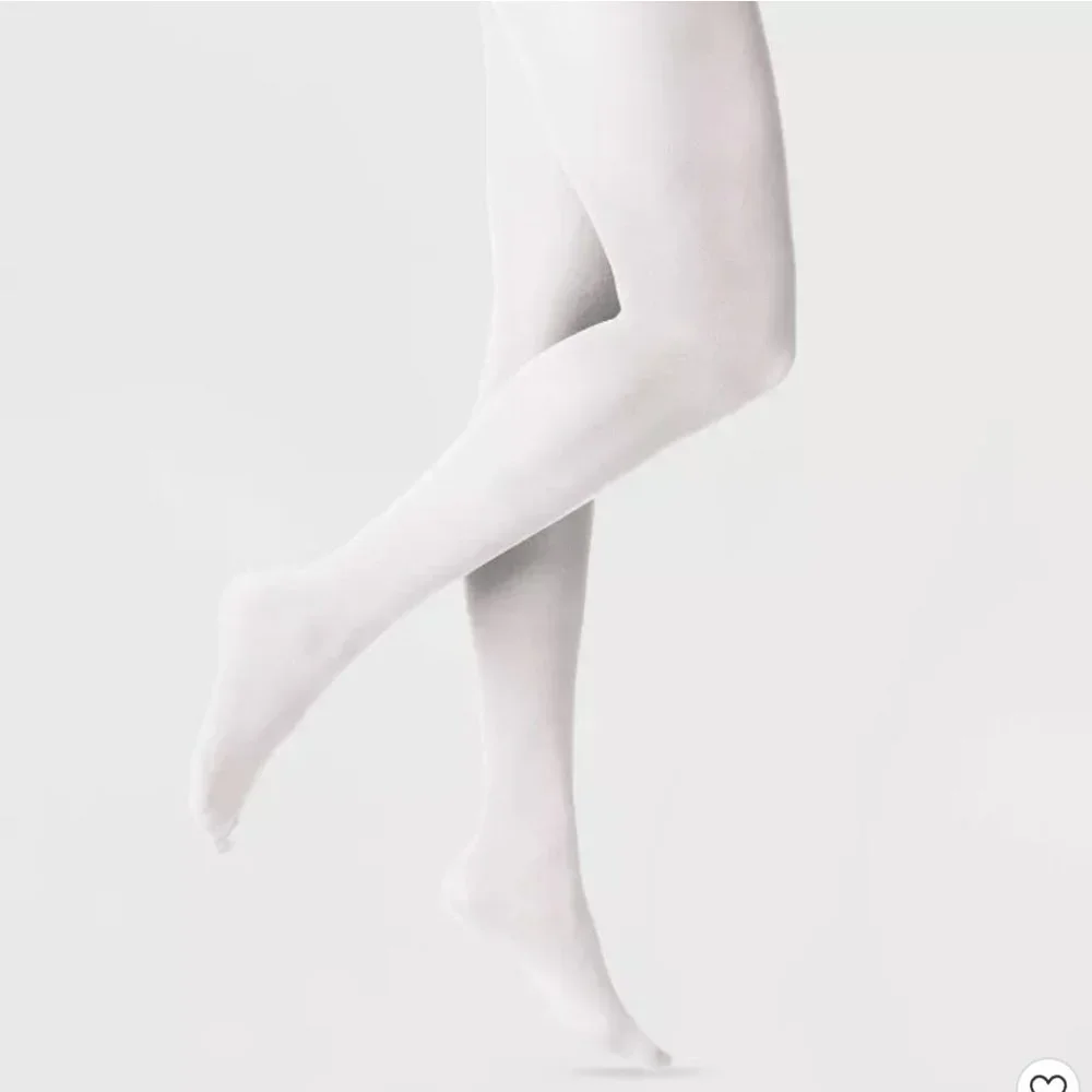 A New Day 50D Opaque Tights White High Waisted L/XL